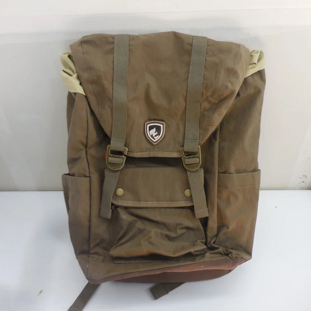 Kuhl Konflux 25L Endurawax Waxed Canvas Backpack Travel Bag Khaki Brown